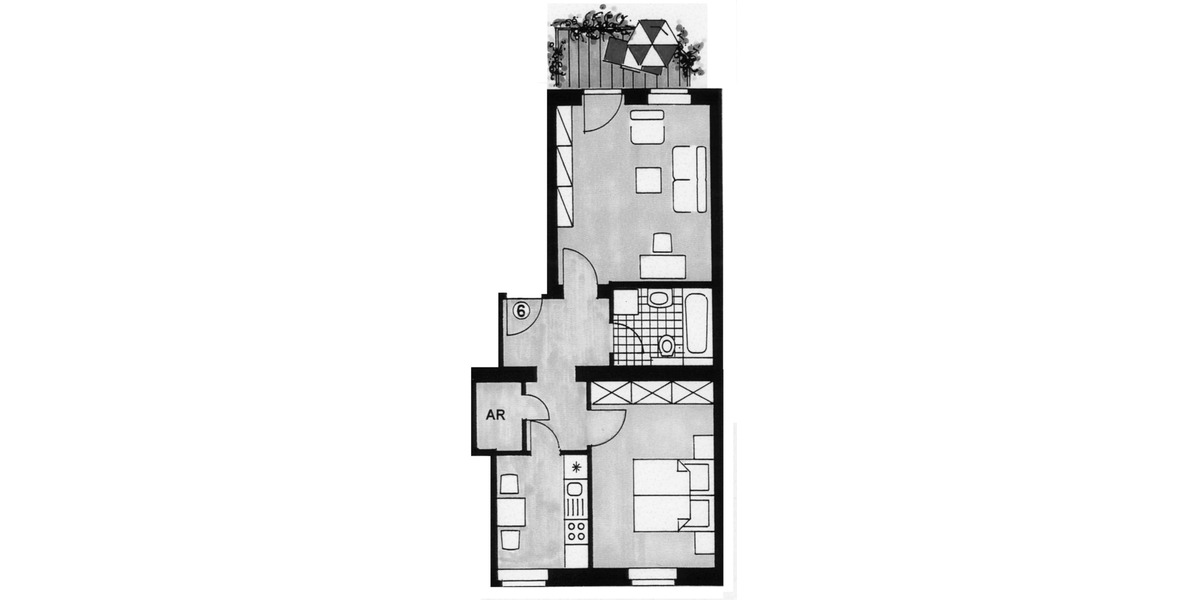 Etagenwohnung Erfurt Andreasvorstadt - 2 Zimmer, 54 m&sup2;, 520&euro; | Angebot:26053253