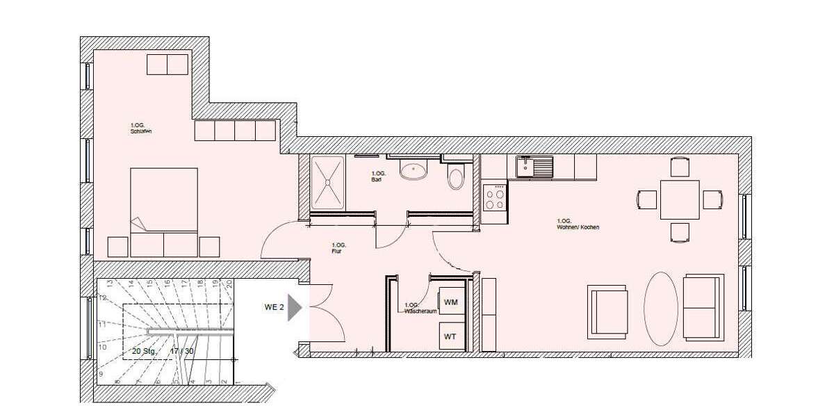 Etagenwohnung Weimar - 2 Zimmer, 58 m&sup2;, 760&euro; | Angebot:25281900