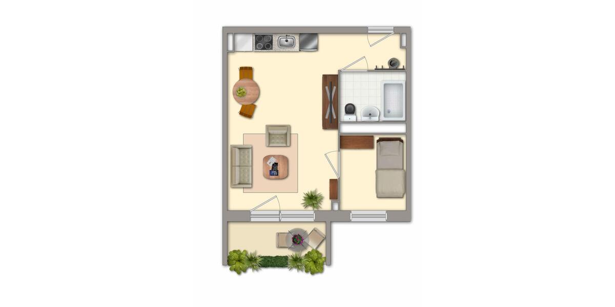 Etagenwohnung Erfurt Melchendorf - 1 Zimmer, 35 m&sup2;, 295&euro; | Angebot:24892444