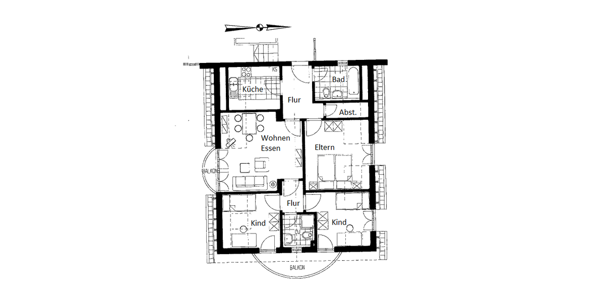 Etagenwohnung Erfurt Andreasvorstadt - 4 Zimmer, 74 m&sup2;, 800&euro; | Angebot:27565678