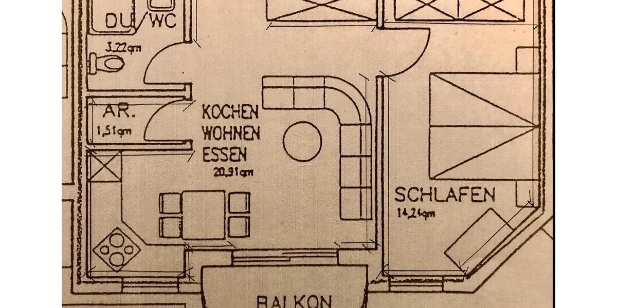 Hochparterre Erfurt Kühnhausen - 2 Zimmer, 42 m&sup2;, 88.000&euro; | Angebot:27642805