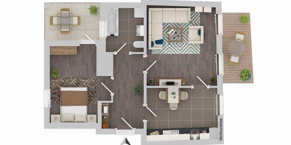 Etagenwohnung Erfurt Altstadt - 2 Zimmer, 67 m&sup2;, 215.000&euro; | Angebot:24826262