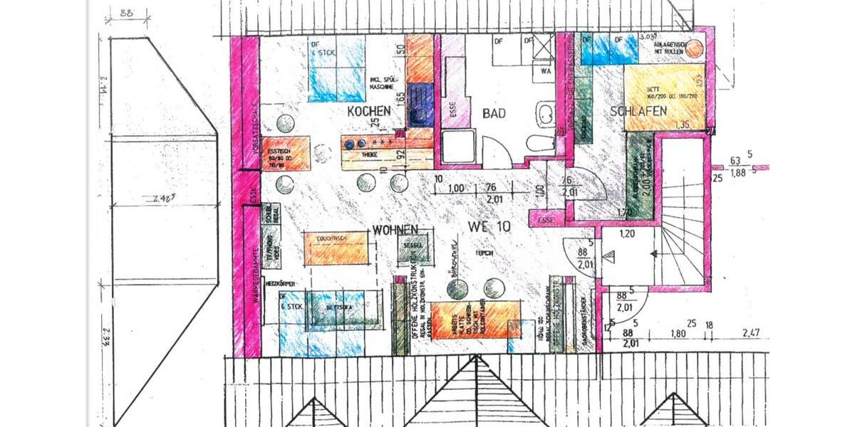 Dachgeschoßwohnung Erfurt Daberstedt - 1.5 Zimmer, 54 m&sup2;, 880&euro; | Angebot:25205333