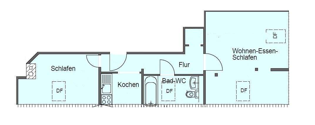 Etagenwohnung Erfurt Andreasvorstadt - 2 Zimmer, 43 m&sup2;, 118.500&euro; | Angebot:25998583