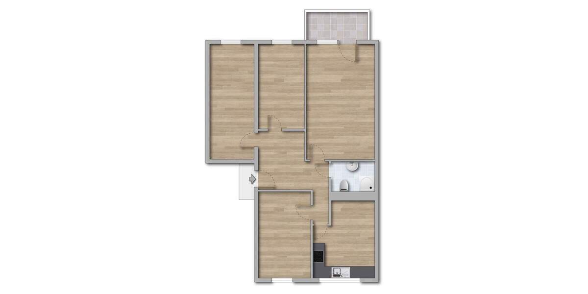Etagenwohnung Gotha Siebleben - 4 Zimmer, 82 m&sup2;, 495&euro; | Angebot:24846253