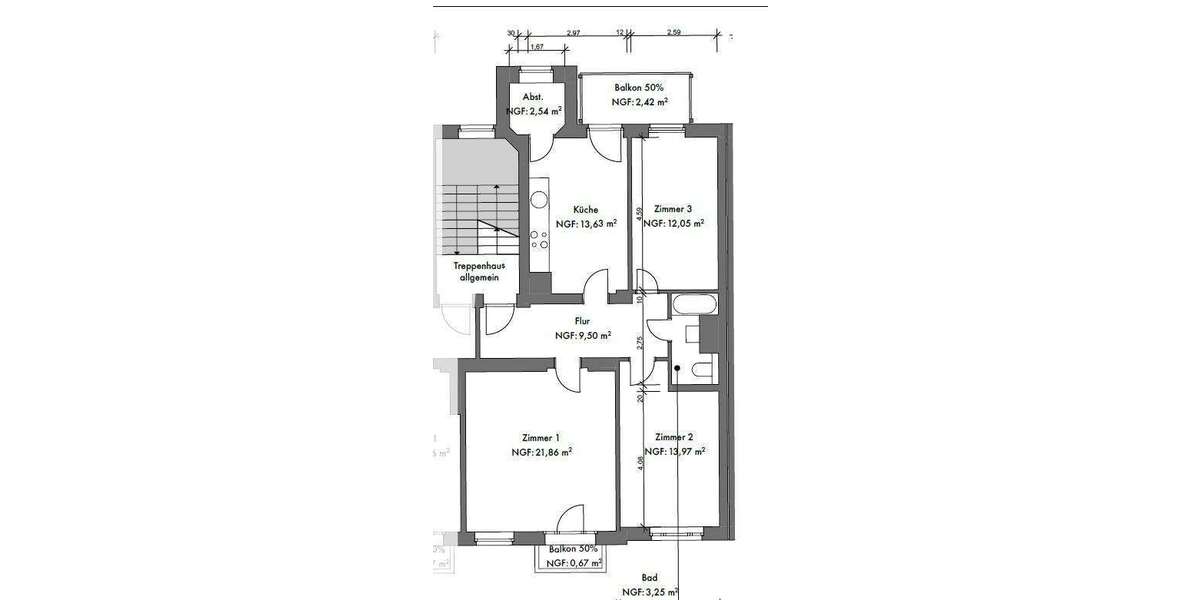 Etagenwohnung Erfurt Johannesvorstadt - 3 Zimmer, 77 m&sup2;, 201.430&euro; | Angebot:26995343
