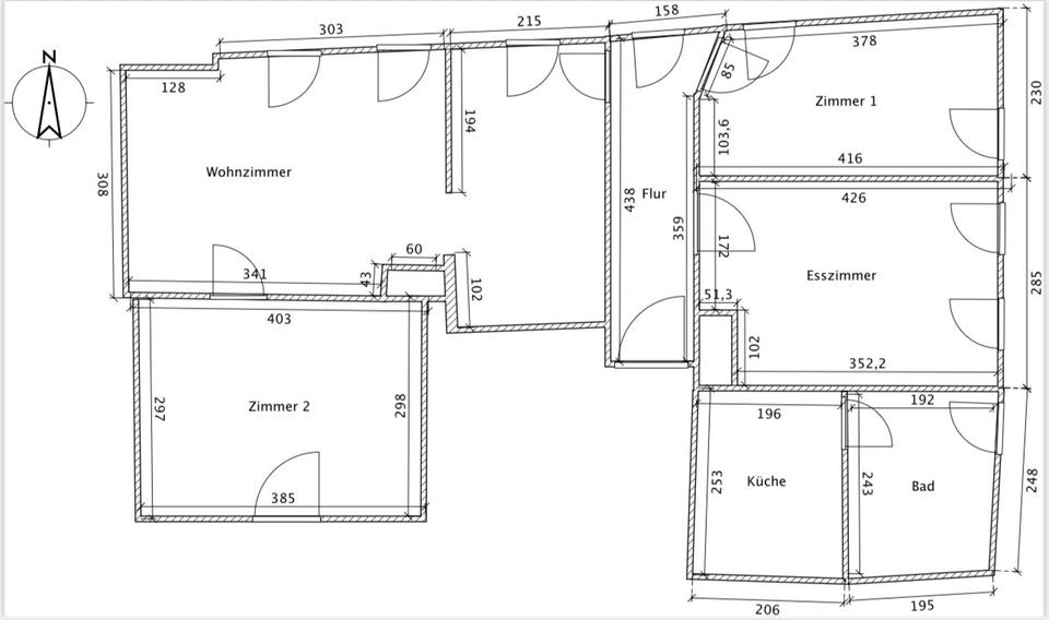 Etagenwohnung Erfurt - 3 Zimmer, 70 m&sup2;, 570&euro; | Angebot:25278919