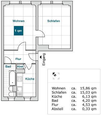 2-Zimmer-Wohnung in ruhiger Lage zimmer