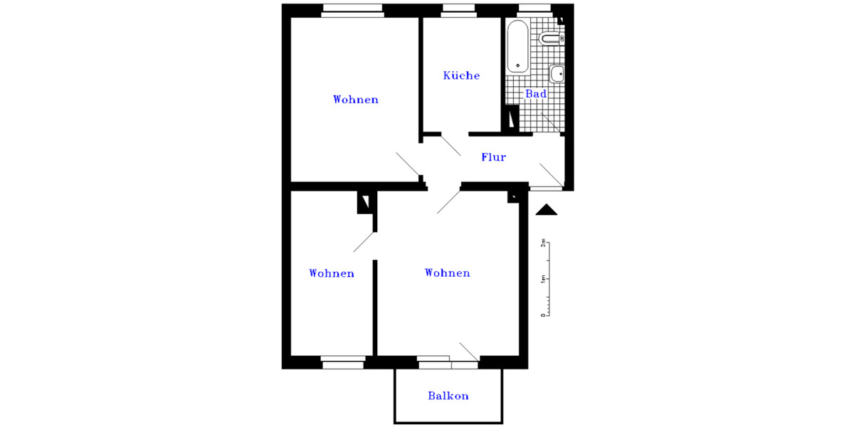 Etagenwohnung Greußen - 3 Zimmer, 60 m&sup2;, 360&euro; | Angebot:24116840